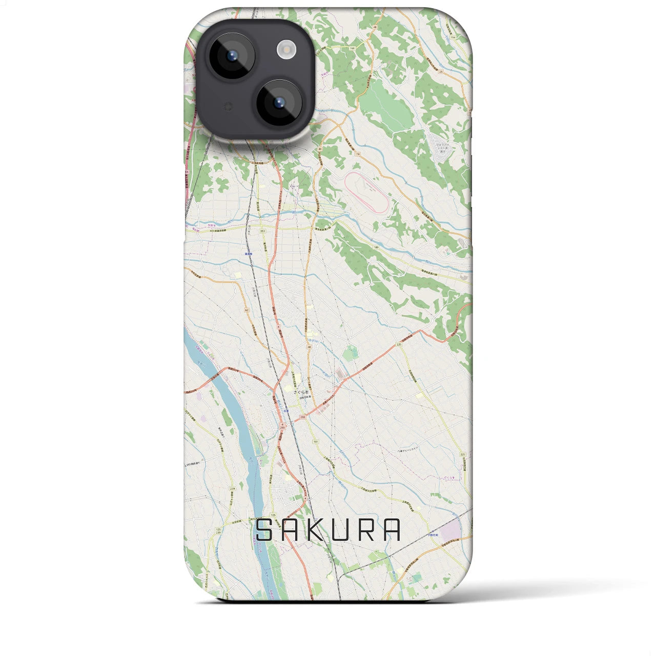 【さくら(栃木県)】地図柄iPhoneケース(バックカバータイプ)