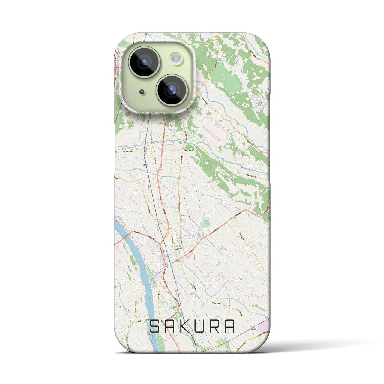 【さくら(栃木県)】地図柄iPhoneケース(バックカバータイプ)