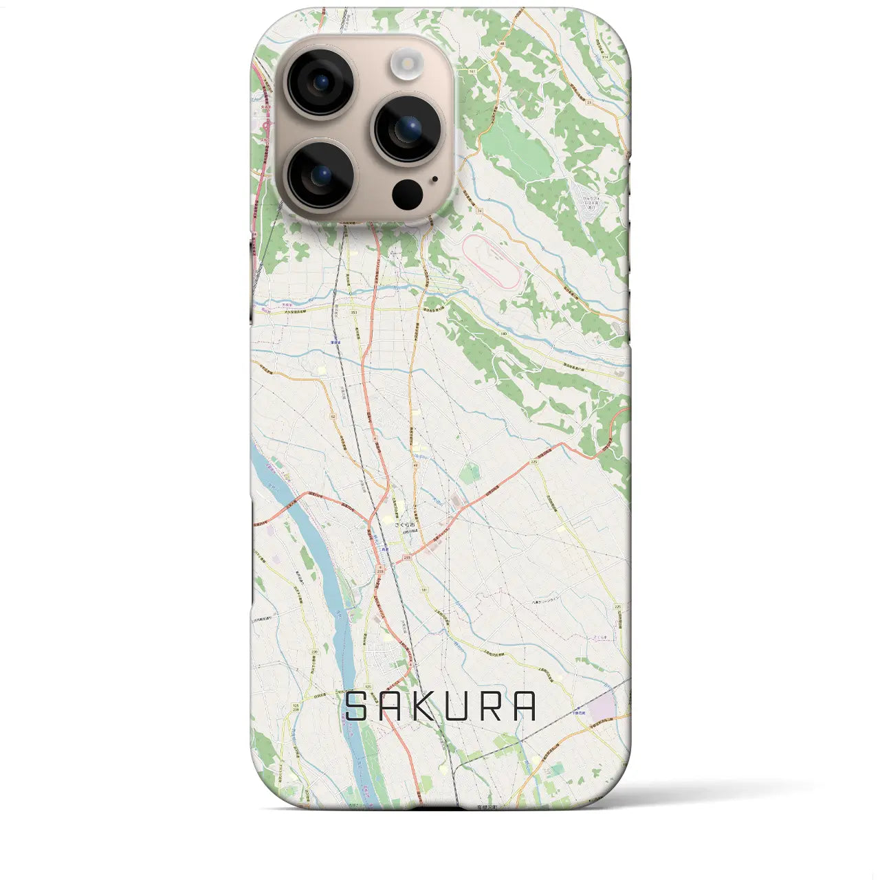 【さくら(栃木県)】地図柄iPhoneケース(バックカバータイプ)