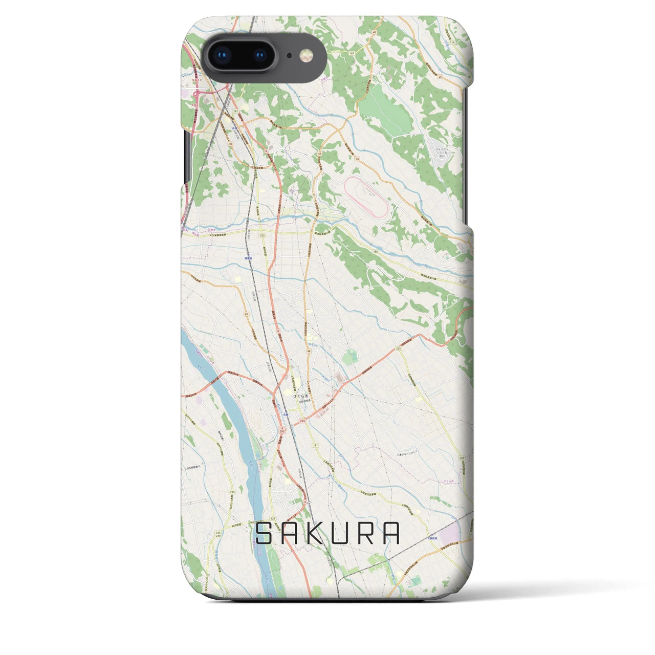 【さくら(栃木県)】地図柄iPhoneケース(バックカバータイプ)
