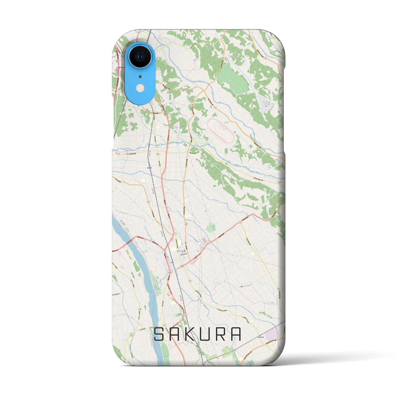 【さくら(栃木県)】地図柄iPhoneケース(バックカバータイプ)