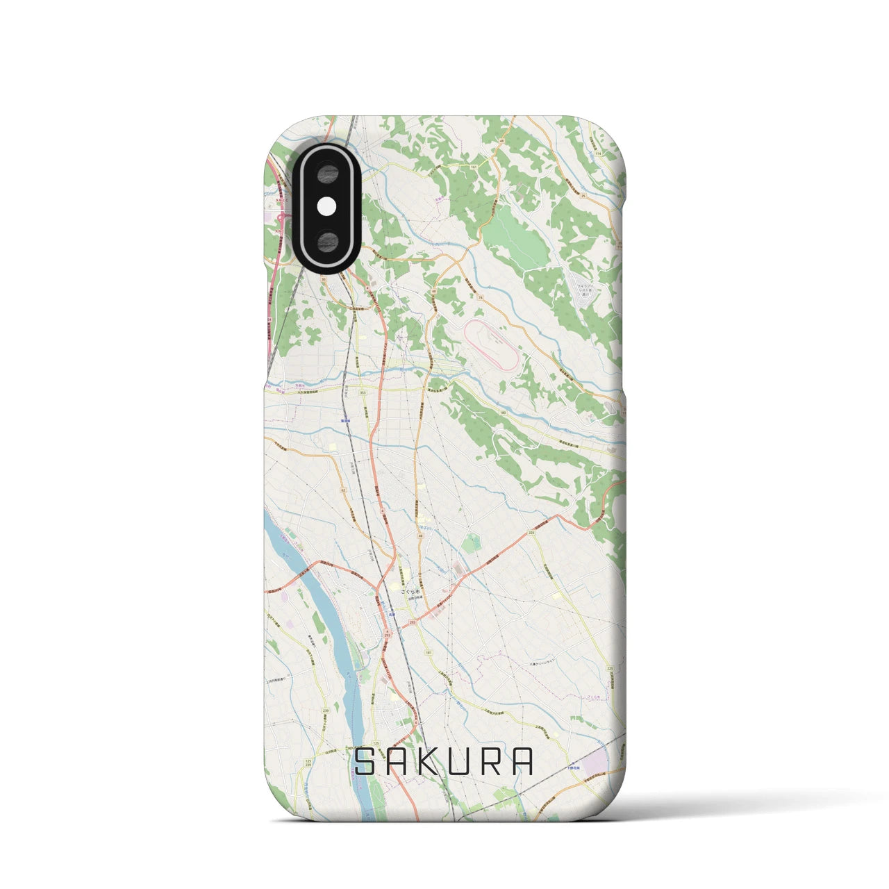【さくら(栃木県)】地図柄iPhoneケース(バックカバータイプ)