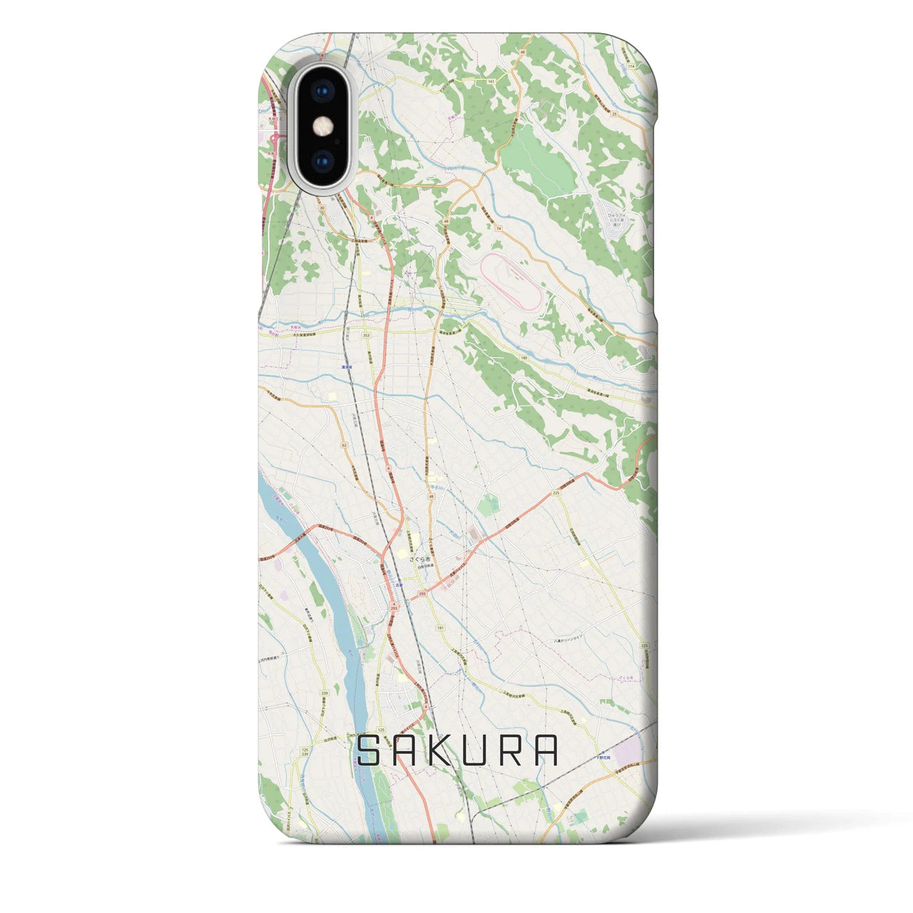 【さくら(栃木県)】地図柄iPhoneケース(バックカバータイプ)