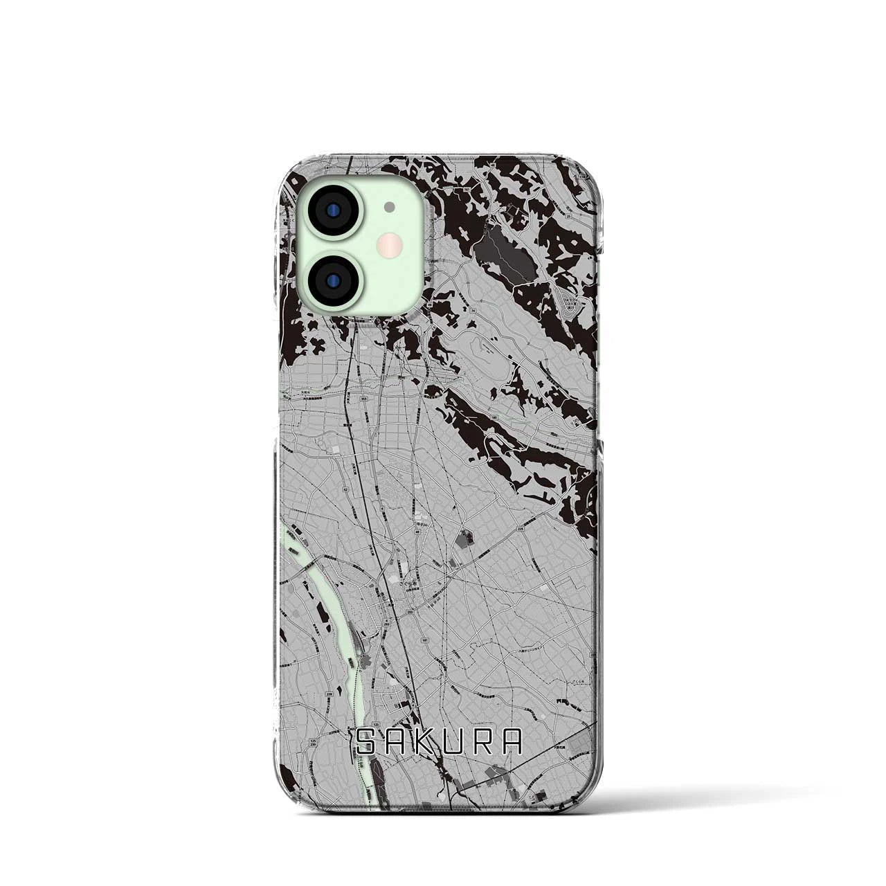 【さくら(栃木県)】地図柄iPhoneケース(クリアタイプ)