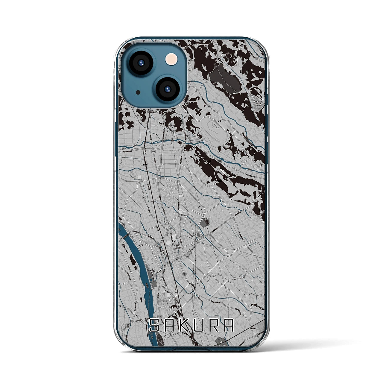 【さくら(栃木県)】地図柄iPhoneケース(クリアタイプ)