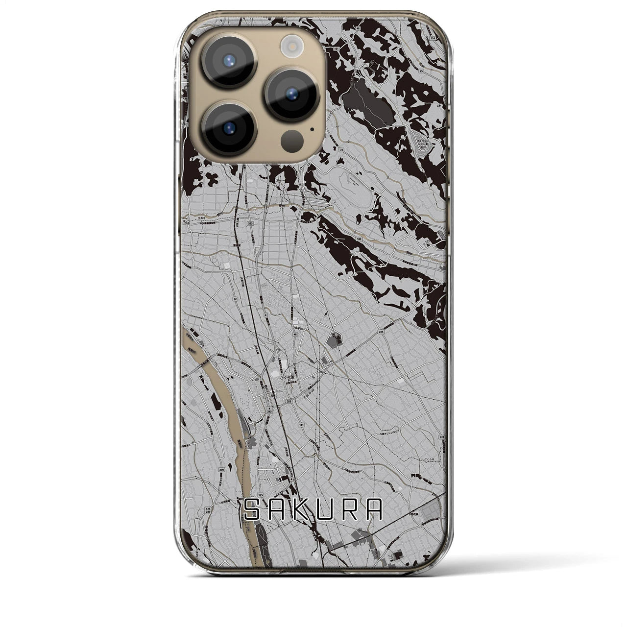 【さくら(栃木県)】地図柄iPhoneケース(クリアタイプ)