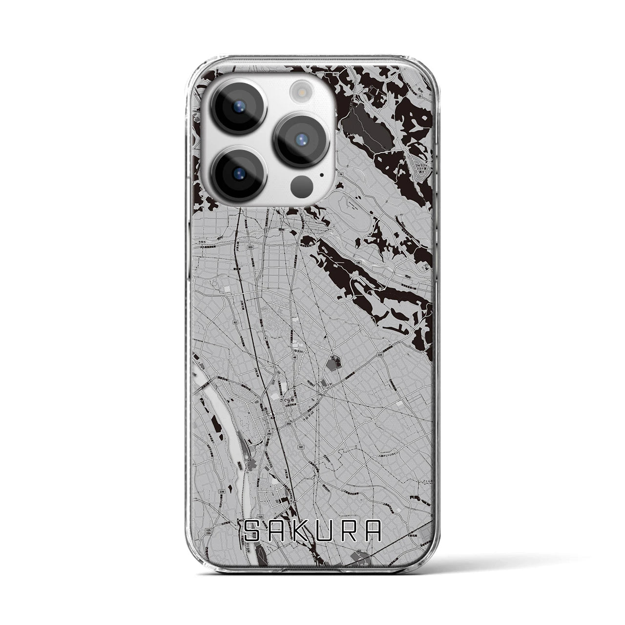 【さくら(栃木県)】地図柄iPhoneケース(クリアタイプ)