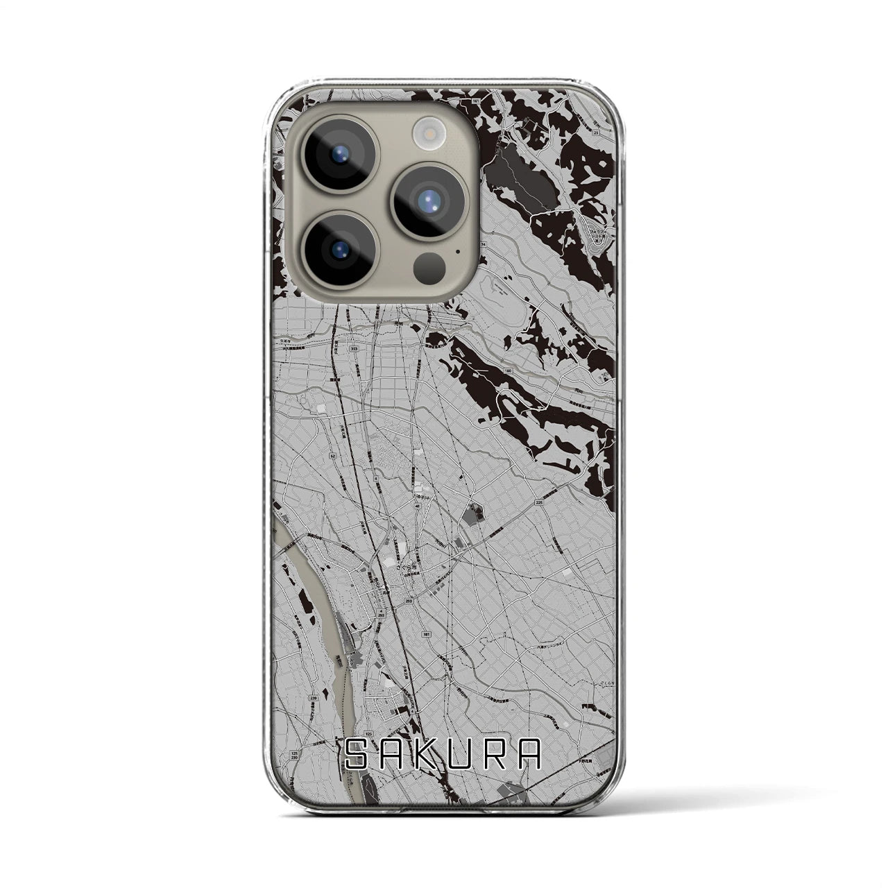 【さくら(栃木県)】地図柄iPhoneケース(クリアタイプ)