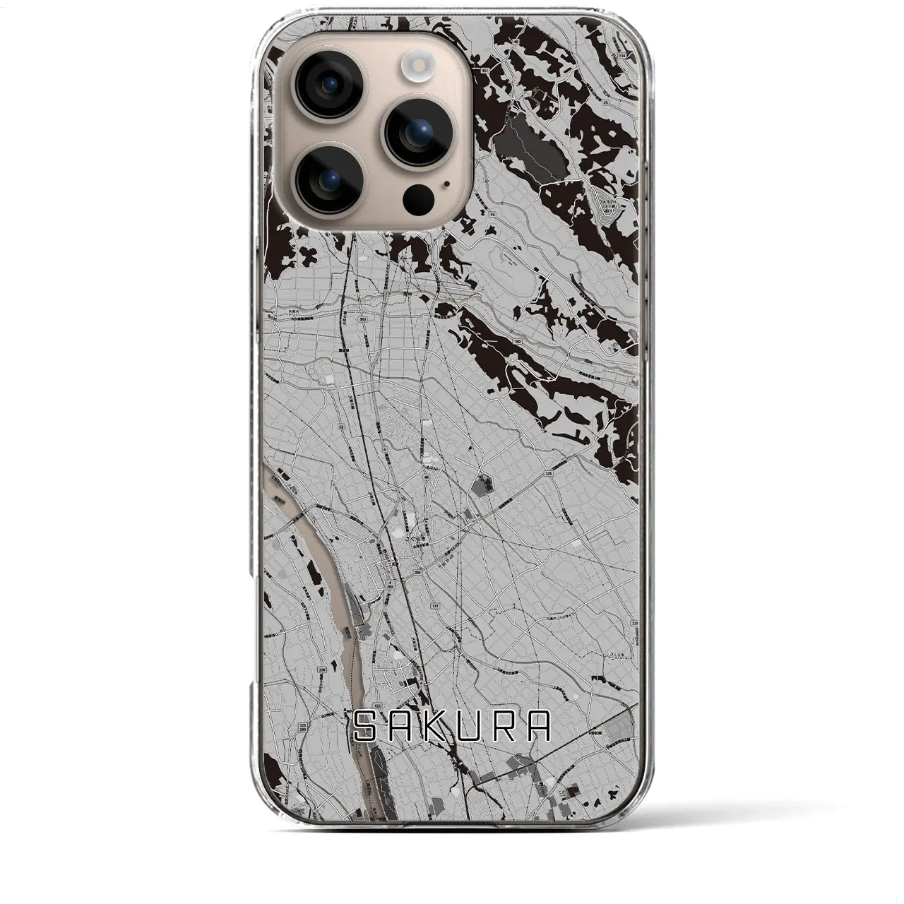 【さくら(栃木県)】地図柄iPhoneケース(クリアタイプ)