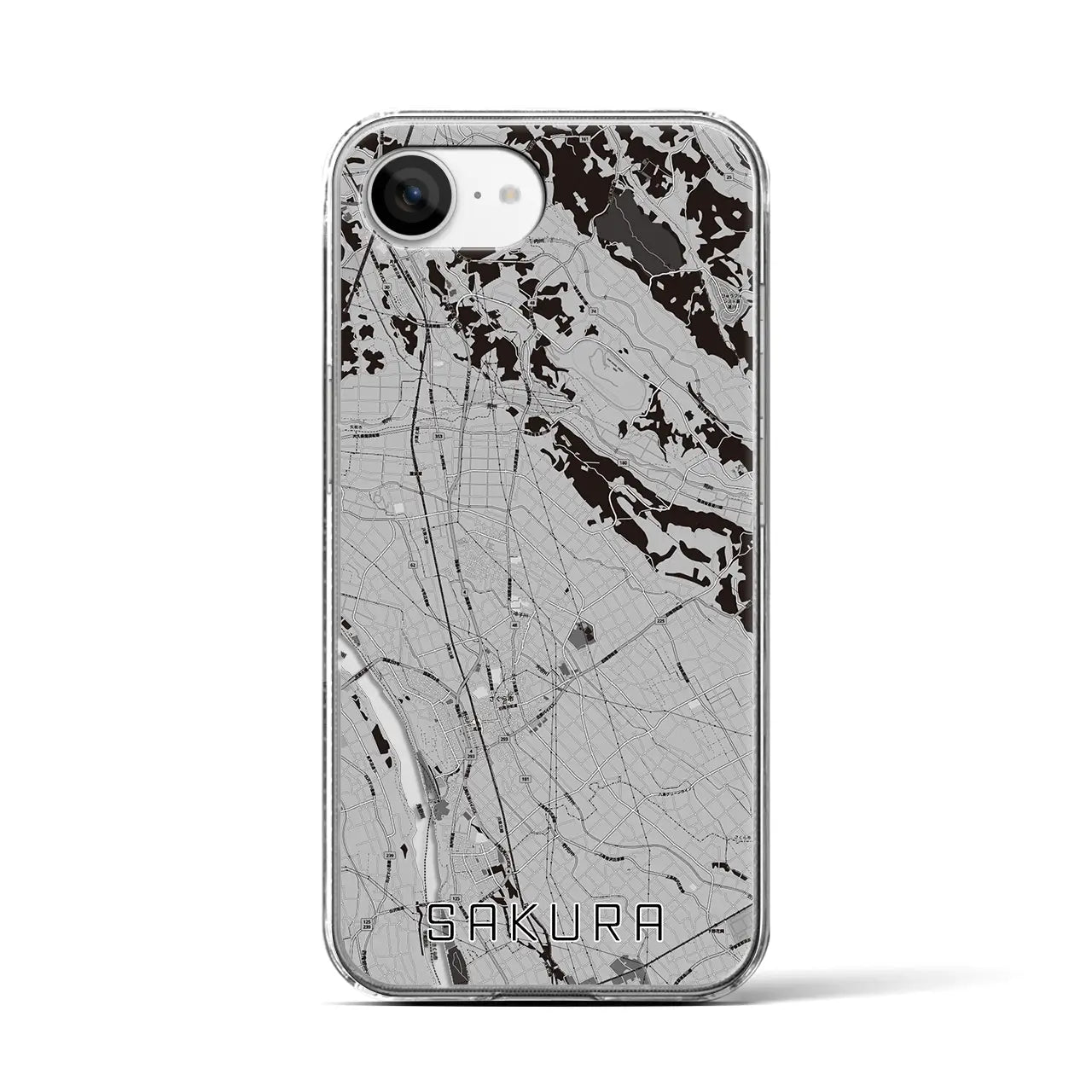 【さくら(栃木県)】地図柄iPhoneケース(クリアタイプ)