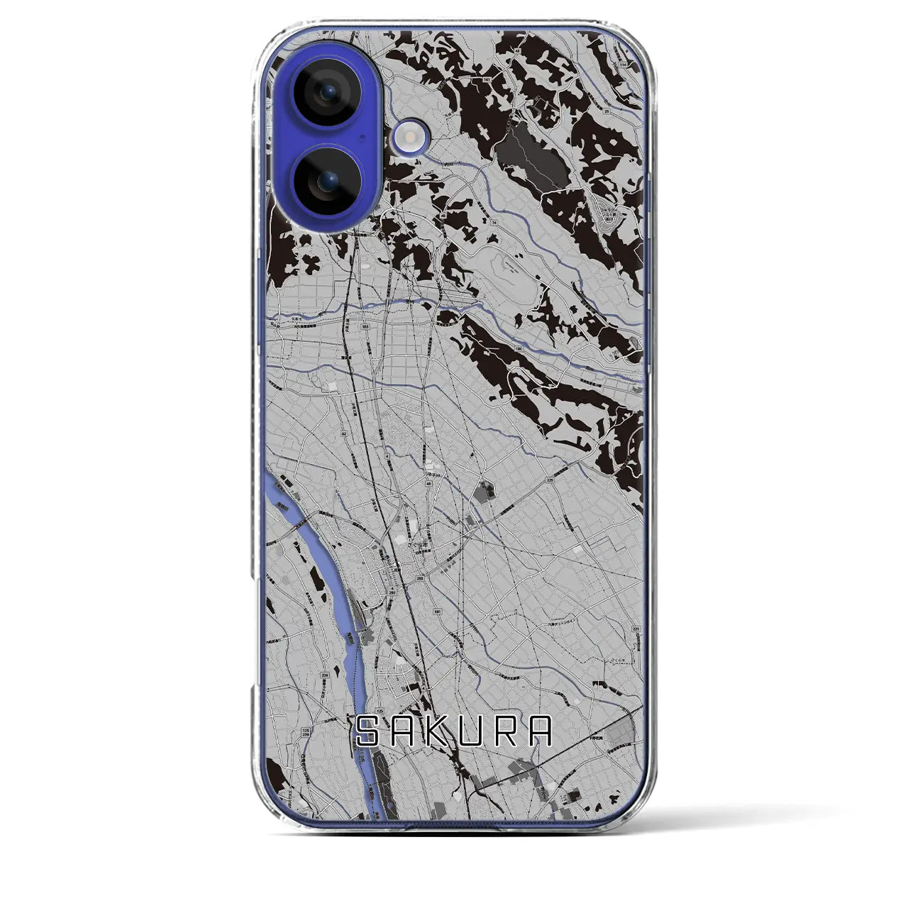 【さくら(栃木県)】地図柄iPhoneケース(クリアタイプ)