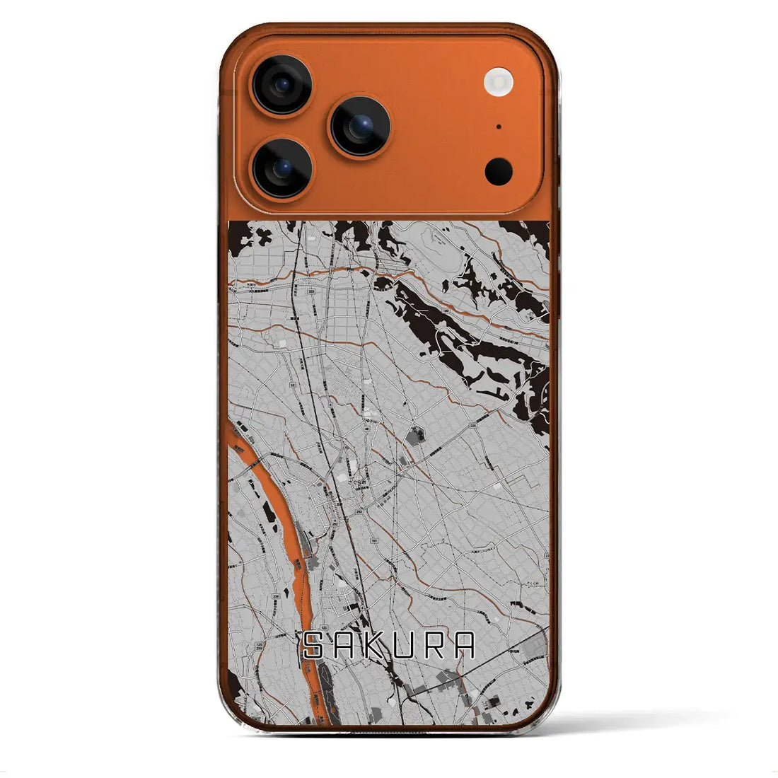 【さくら(栃木県)】地図柄iPhoneケース(クリアタイプ)