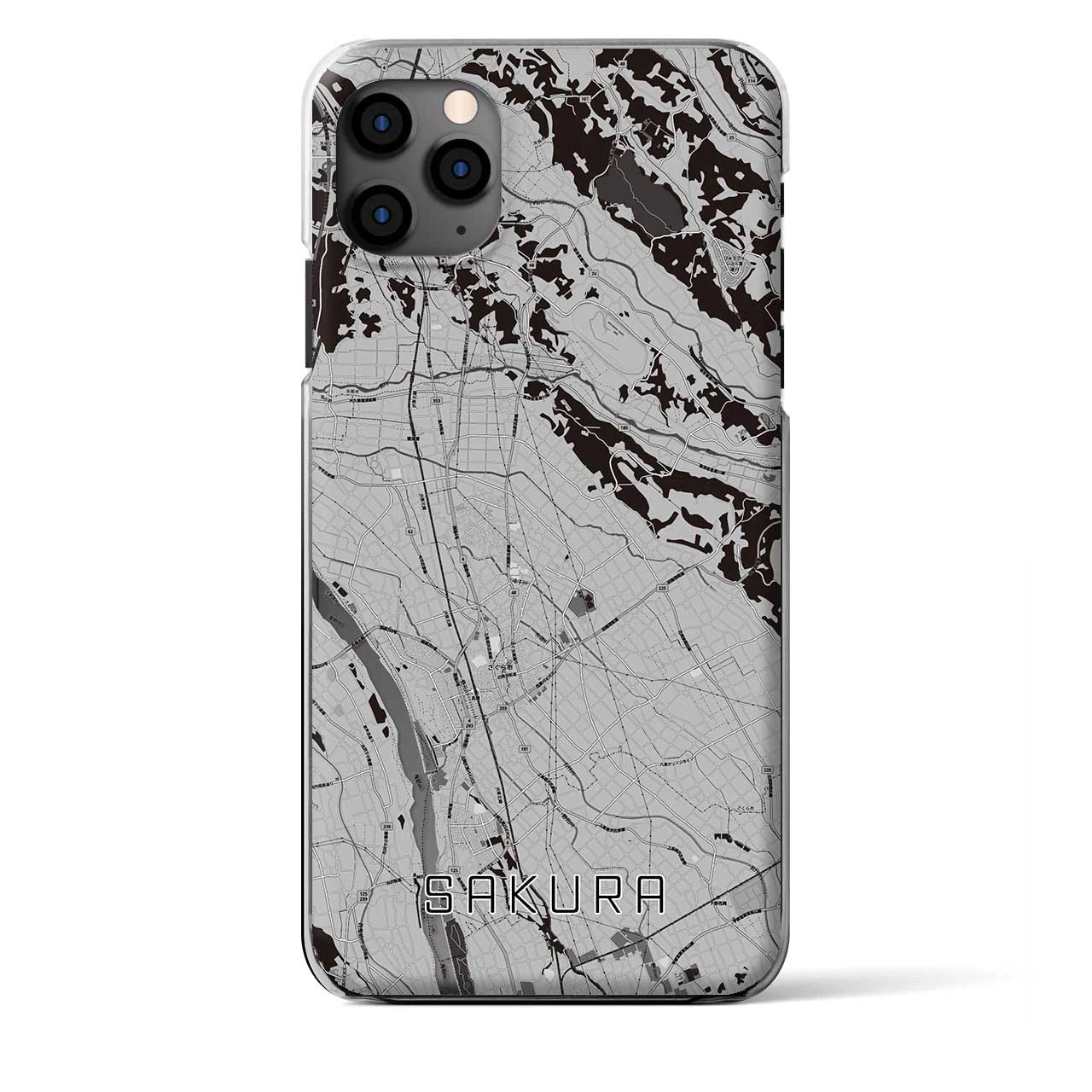 【さくら(栃木県)】地図柄iPhoneケース(クリアタイプ)