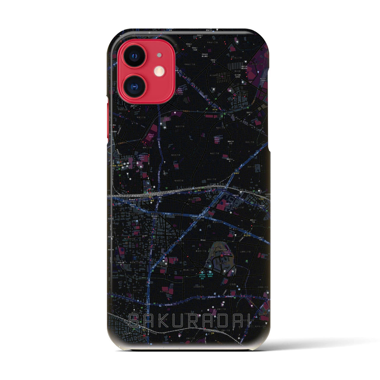 【桜台(東京都)】地図柄iPhoneケース(バックカバータイプ)