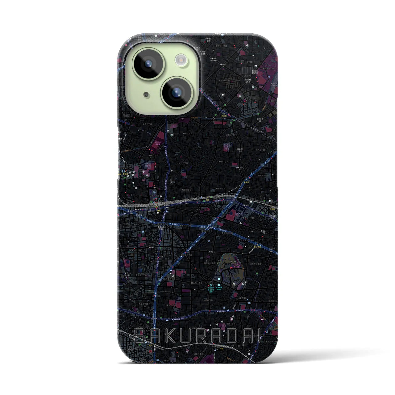 【桜台(東京都)】地図柄iPhoneケース(バックカバータイプ)