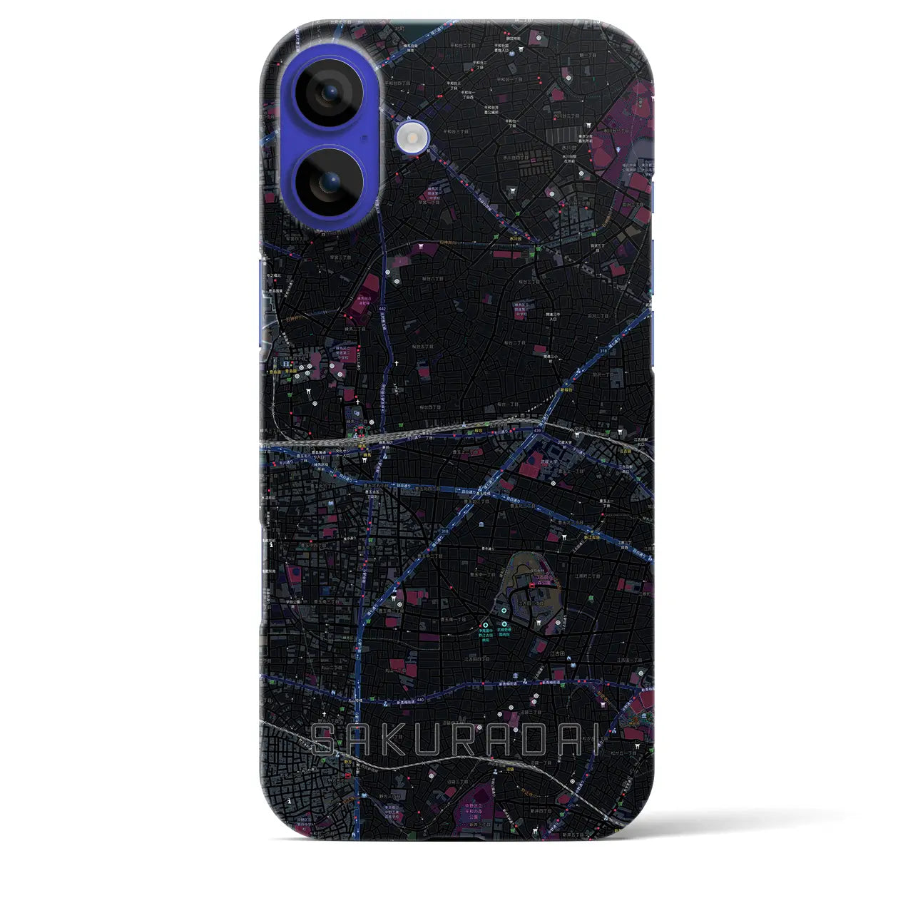【桜台(東京都)】地図柄iPhoneケース(バックカバータイプ)