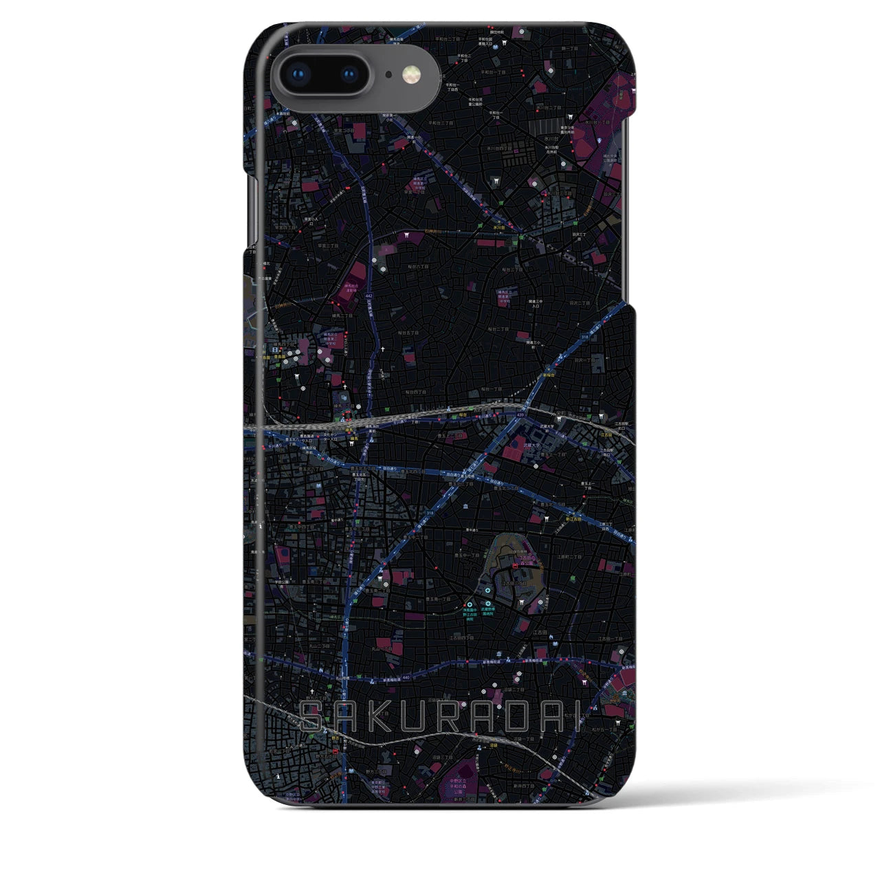 【桜台(東京都)】地図柄iPhoneケース(バックカバータイプ)