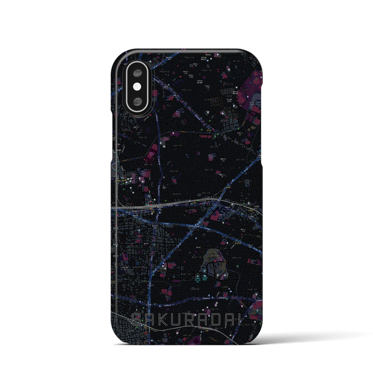 【桜台(東京都)】地図柄iPhoneケース(バックカバータイプ)