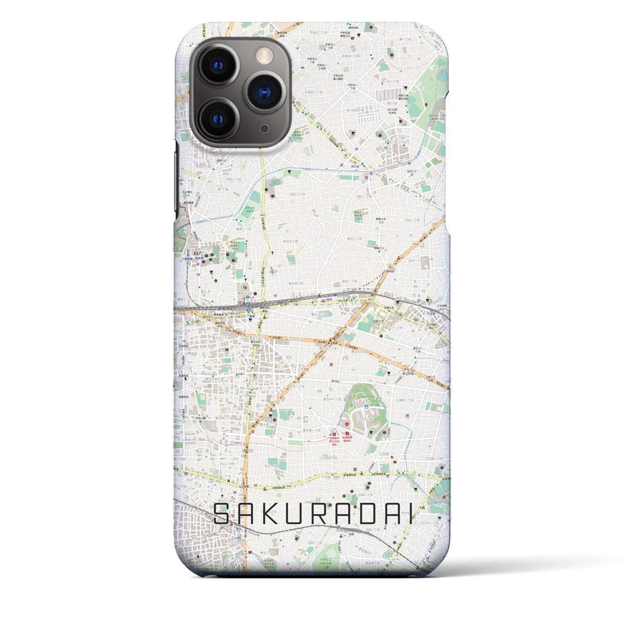 【桜台(東京都)】地図柄iPhoneケース(バックカバータイプ)