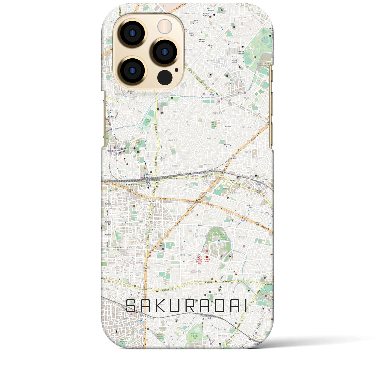 【桜台(東京都)】地図柄iPhoneケース(バックカバータイプ)