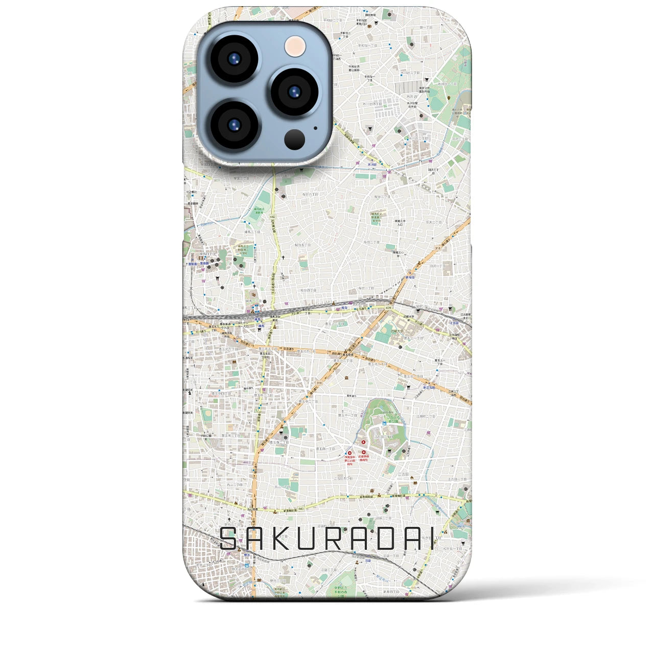 【桜台(東京都)】地図柄iPhoneケース(バックカバータイプ)