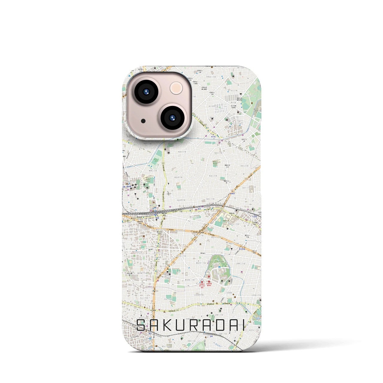 【桜台(東京都)】地図柄iPhoneケース(バックカバータイプ)