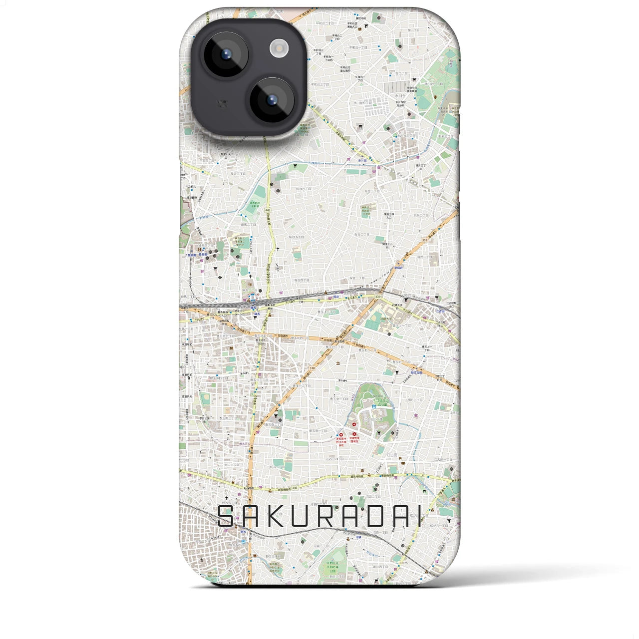 【桜台(東京都)】地図柄iPhoneケース(バックカバータイプ)