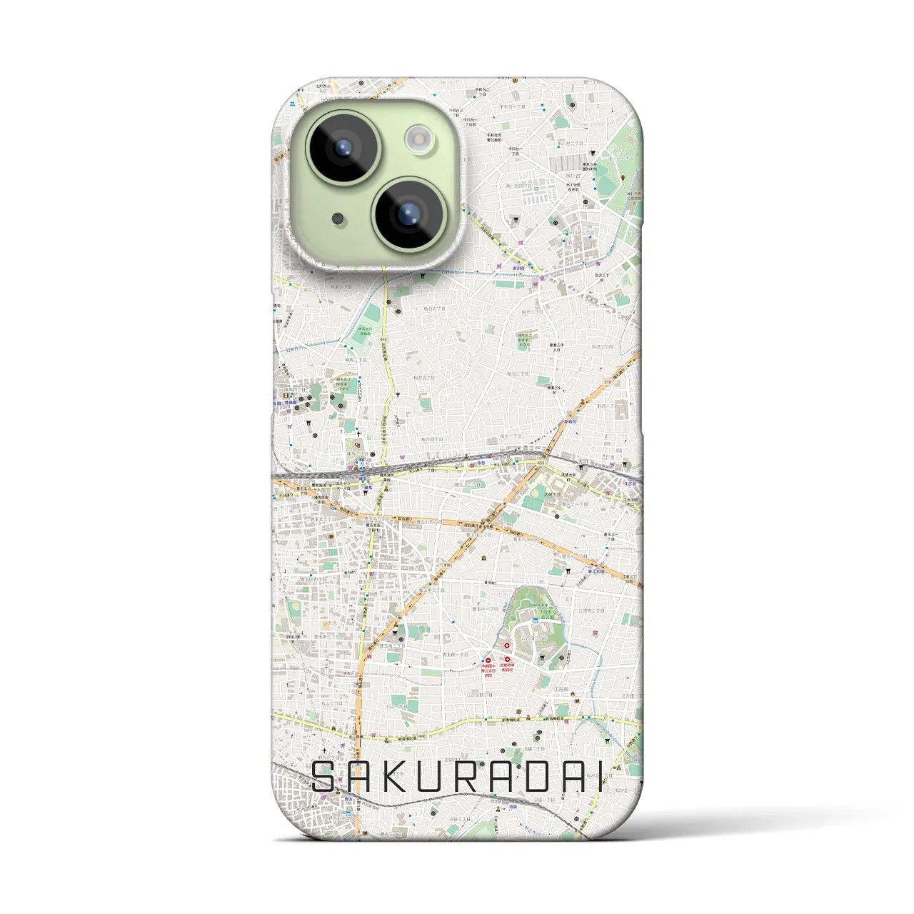 【桜台(東京都)】地図柄iPhoneケース(バックカバータイプ)
