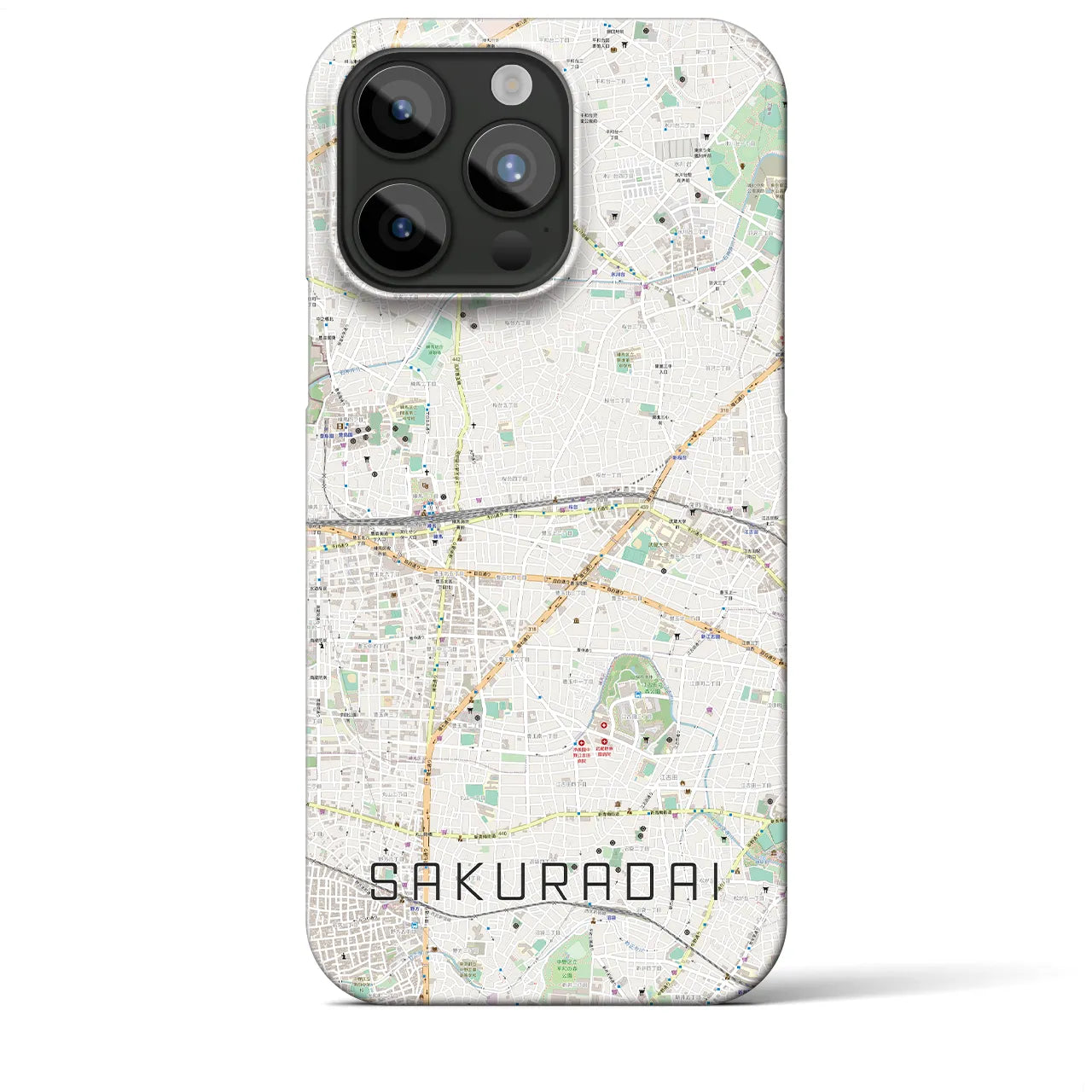 【桜台(東京都)】地図柄iPhoneケース(バックカバータイプ)