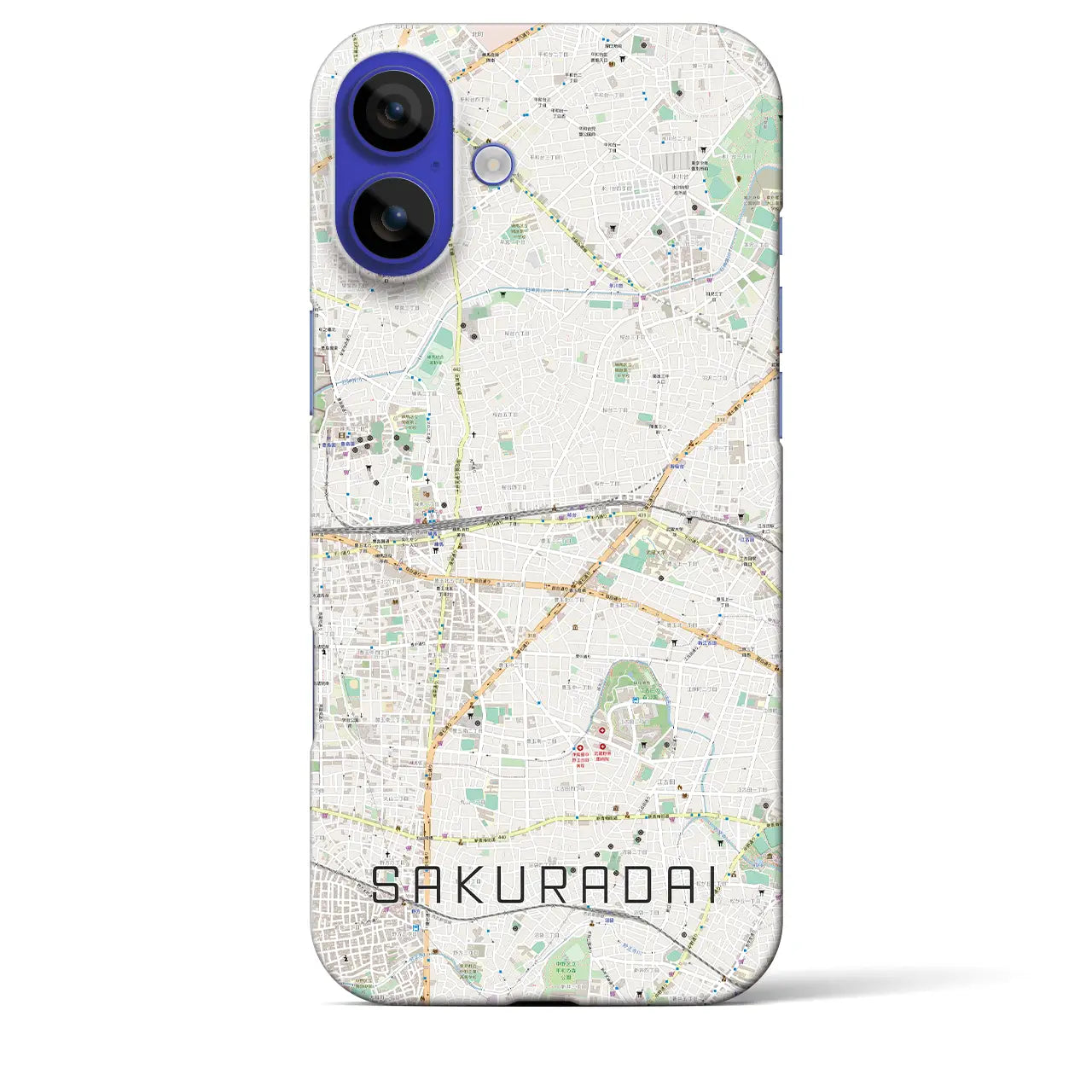 【桜台(東京都)】地図柄iPhoneケース(バックカバータイプ)ナチュラル・iPhone 16 Pro Max 用