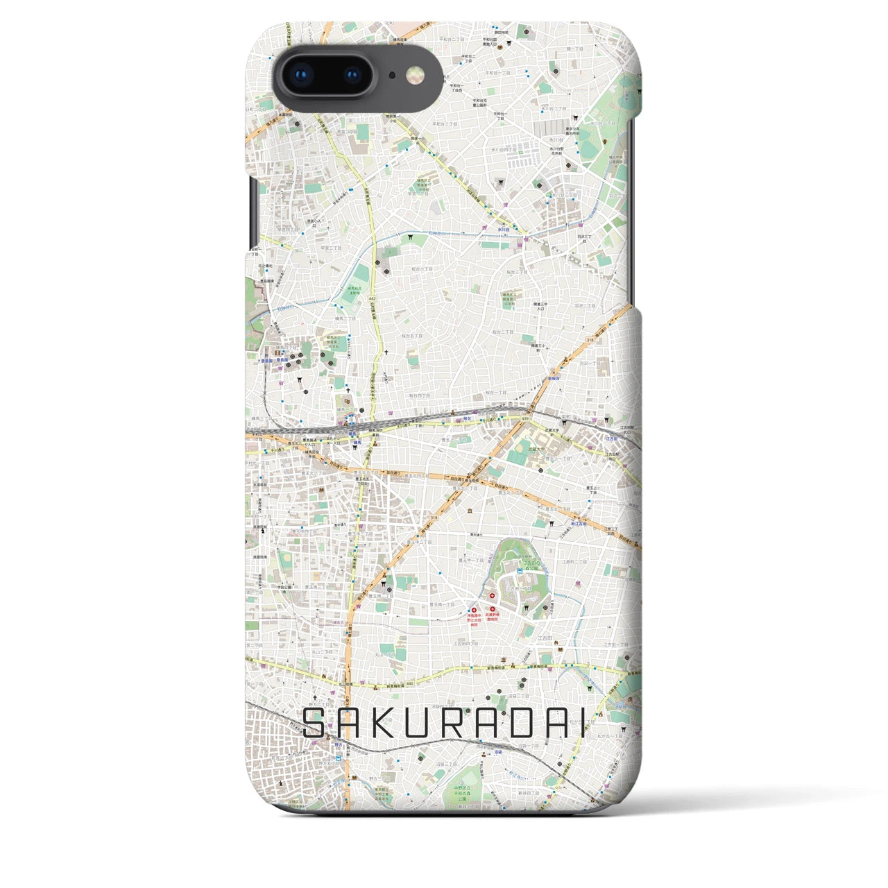 【桜台(東京都)】地図柄iPhoneケース(バックカバータイプ)