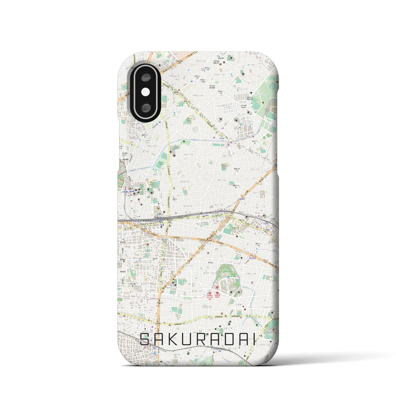 【桜台(東京都)】地図柄iPhoneケース(バックカバータイプ)