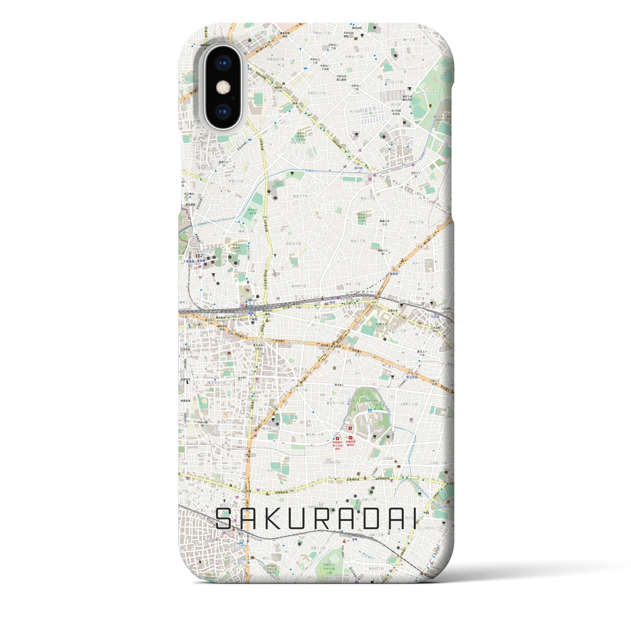 【桜台(東京都)】地図柄iPhoneケース(バックカバータイプ)