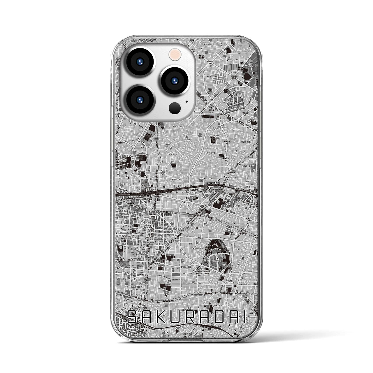 【桜台(東京都)】地図柄iPhoneケース(クリアタイプ)
