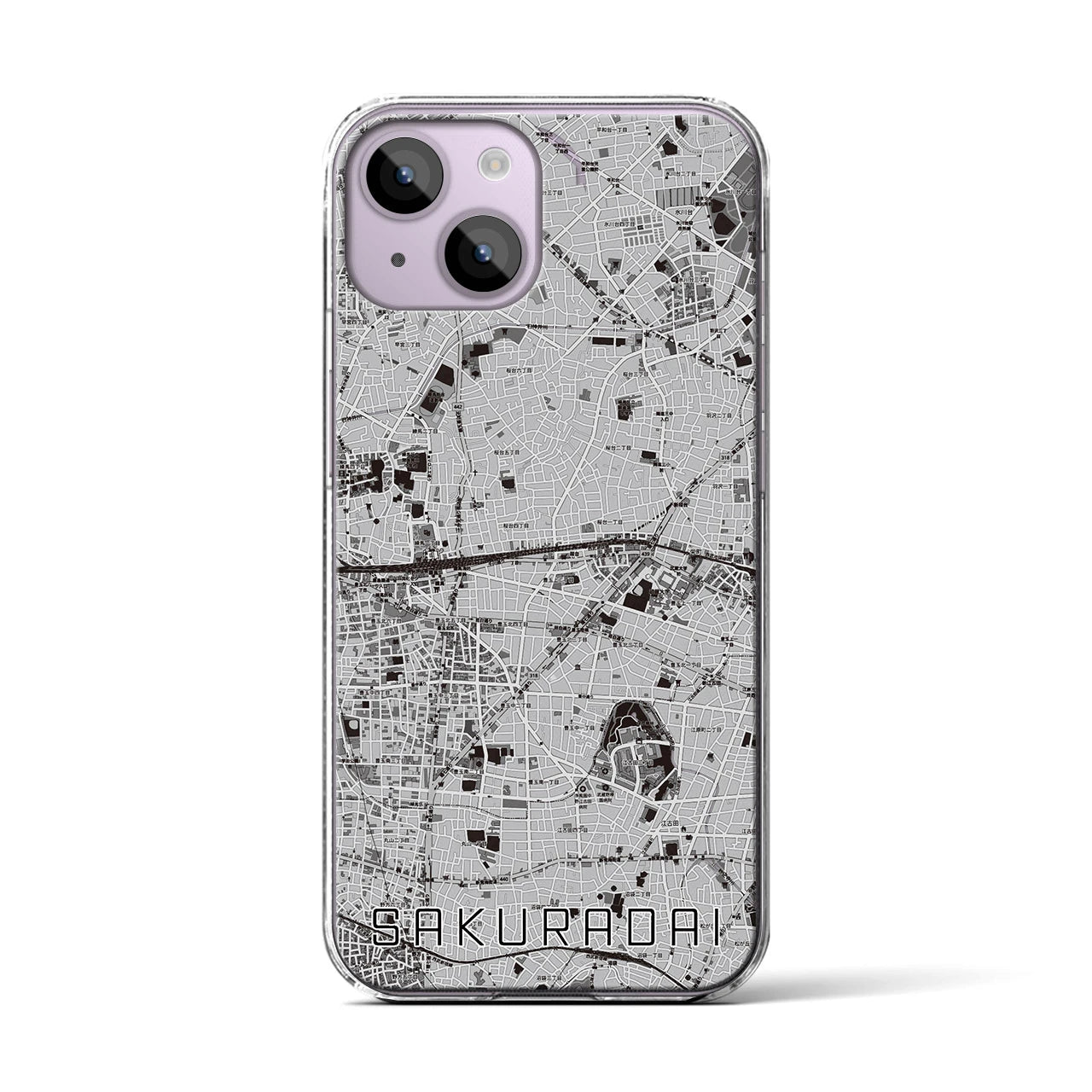 【桜台(東京都)】地図柄iPhoneケース(クリアタイプ)