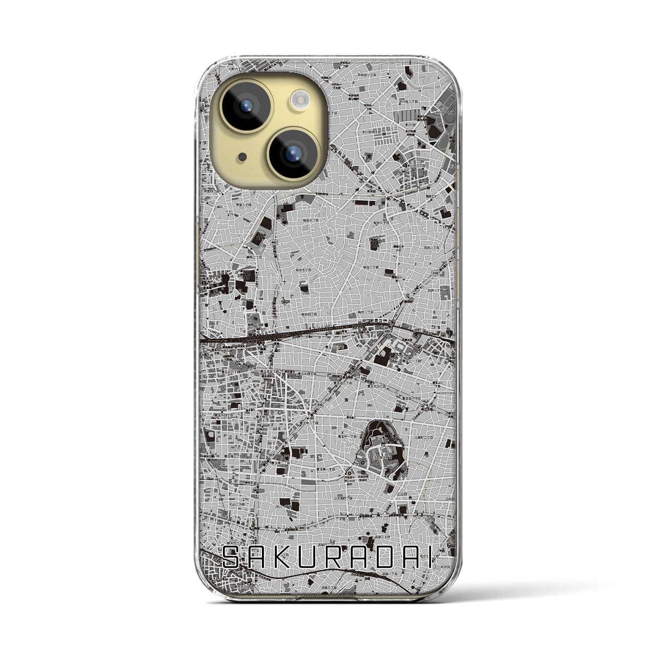 【桜台(東京都)】地図柄iPhoneケース(クリアタイプ)