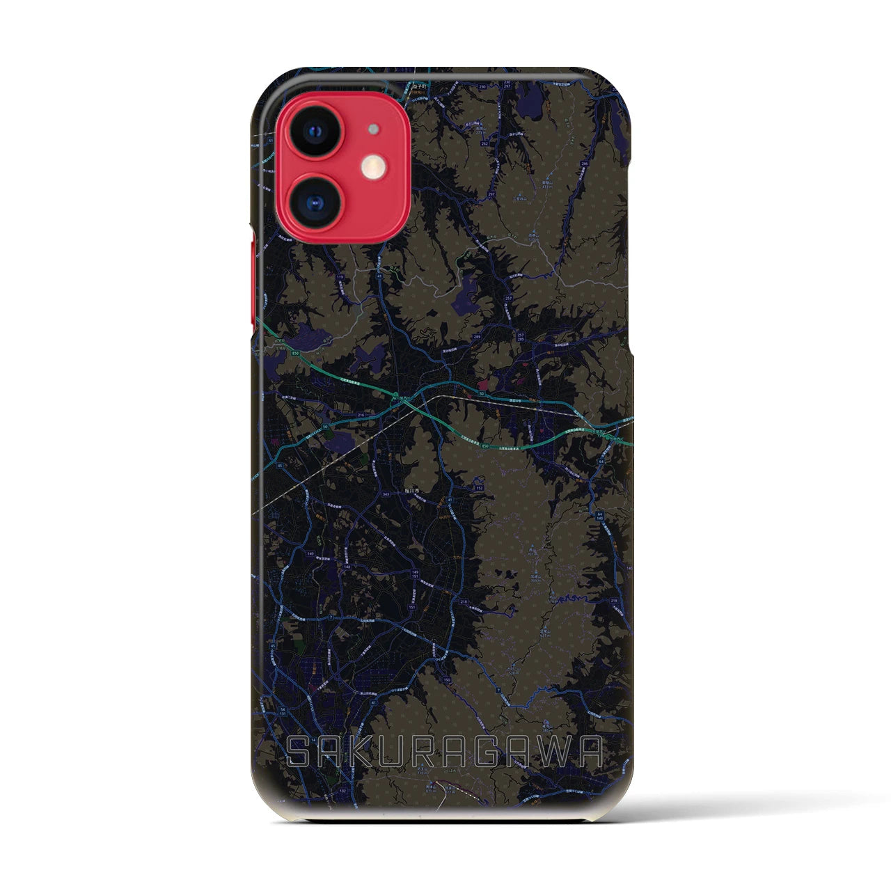 【桜川(茨城県)】地図柄iPhoneケース(バックカバータイプ)