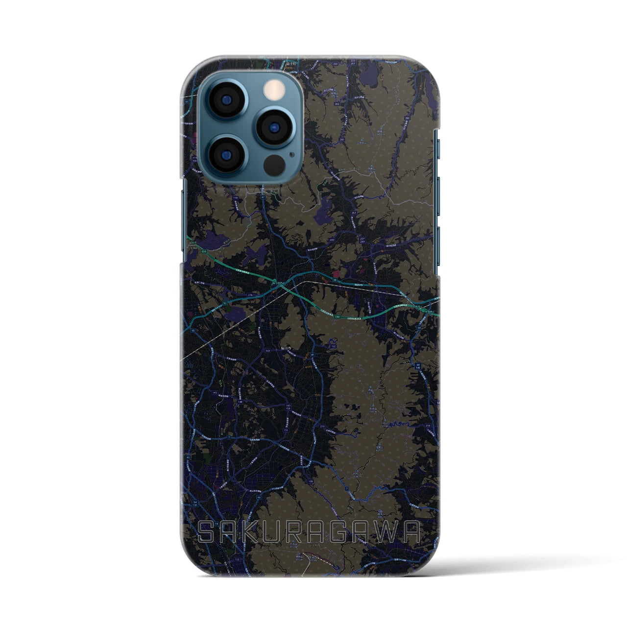 【桜川(茨城県)】地図柄iPhoneケース(バックカバータイプ)