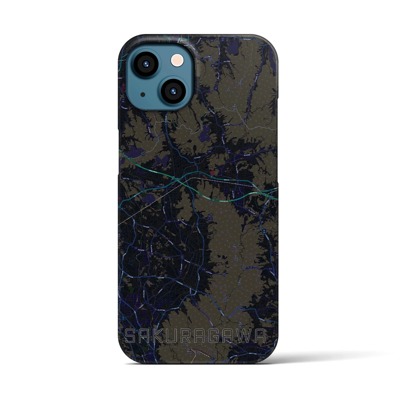 【桜川(茨城県)】地図柄iPhoneケース(バックカバータイプ)