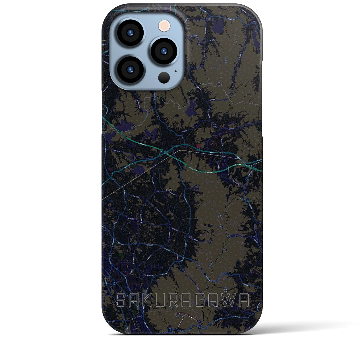 【桜川(茨城県)】地図柄iPhoneケース(バックカバータイプ)