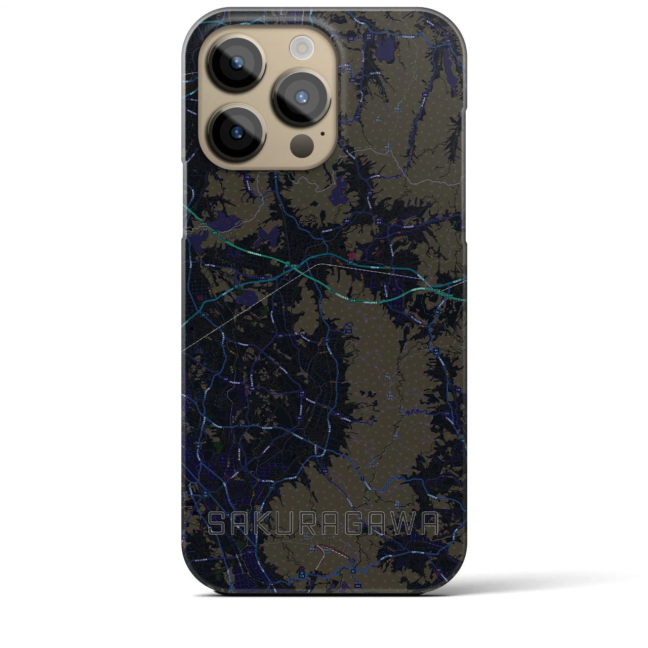 【桜川(茨城県)】地図柄iPhoneケース(バックカバータイプ)