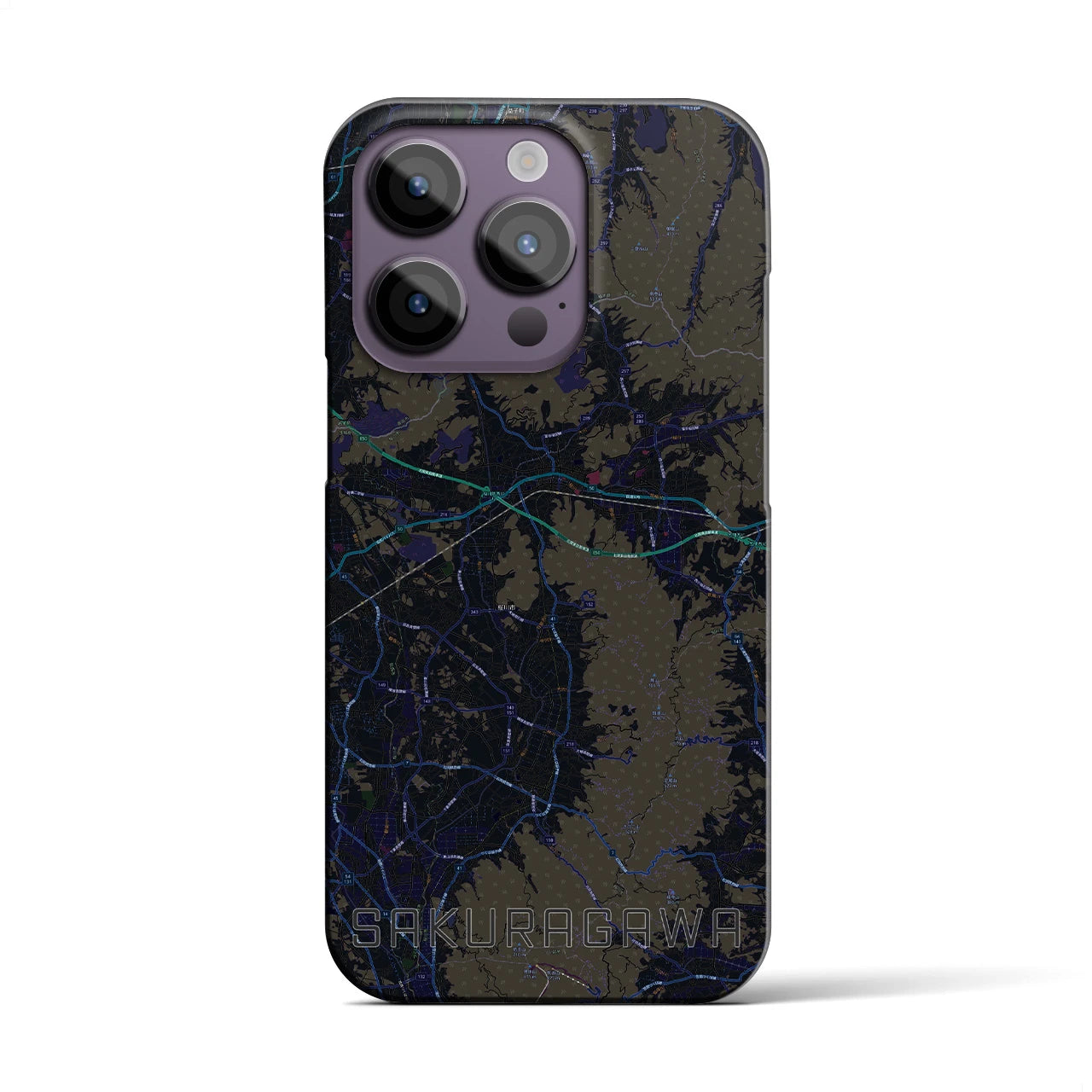 【桜川(茨城県)】地図柄iPhoneケース(バックカバータイプ)