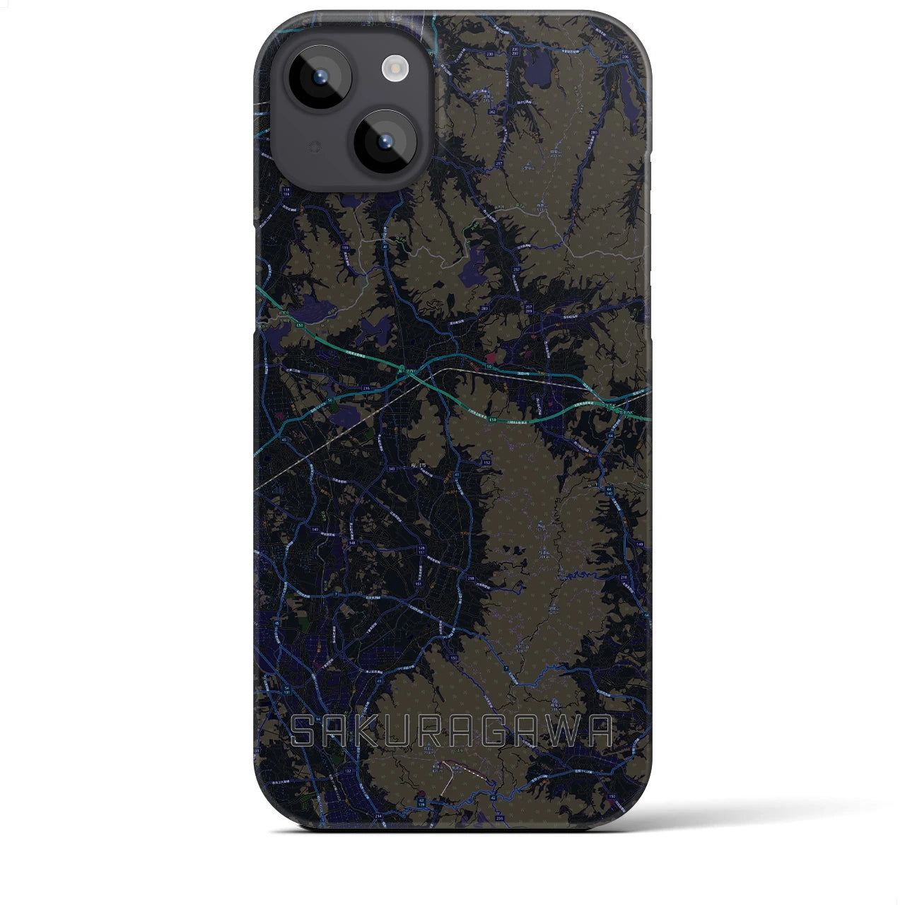 【桜川(茨城県)】地図柄iPhoneケース(バックカバータイプ)