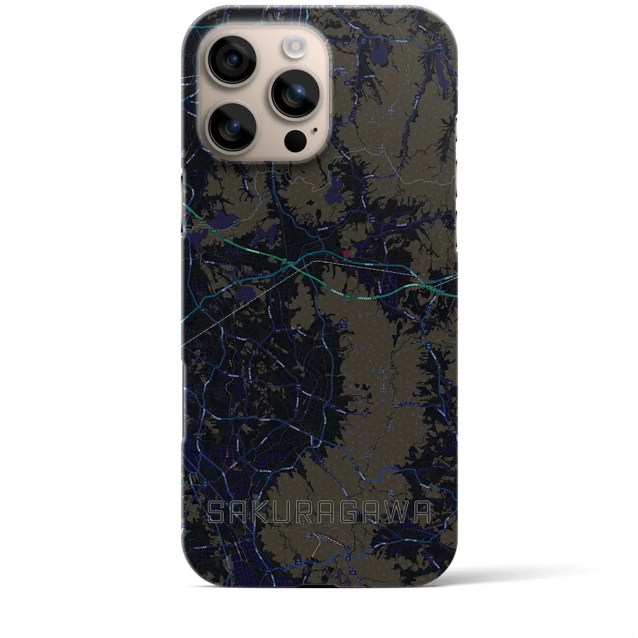 【桜川(茨城県)】地図柄iPhoneケース(バックカバータイプ)