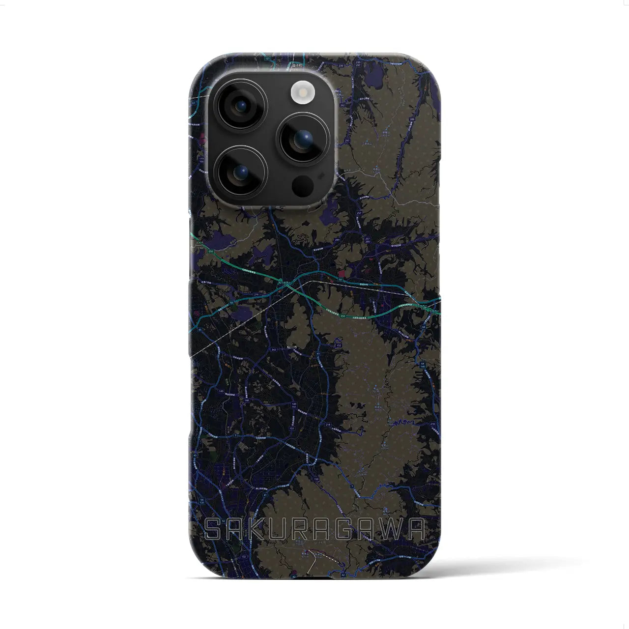 【桜川(茨城県)】地図柄iPhoneケース(バックカバータイプ)