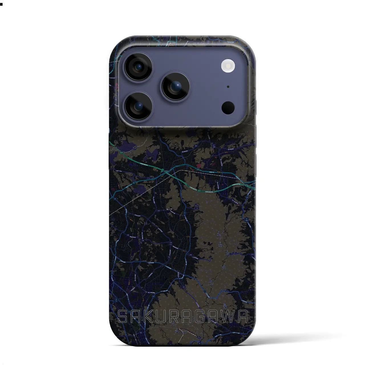 【桜川(茨城県)】地図柄iPhoneケース(バックカバータイプ)