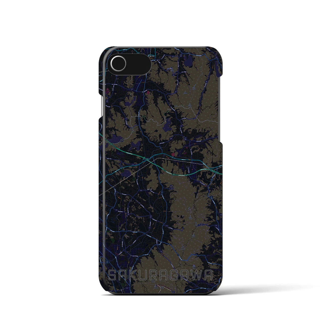 【桜川(茨城県)】地図柄iPhoneケース(バックカバータイプ)