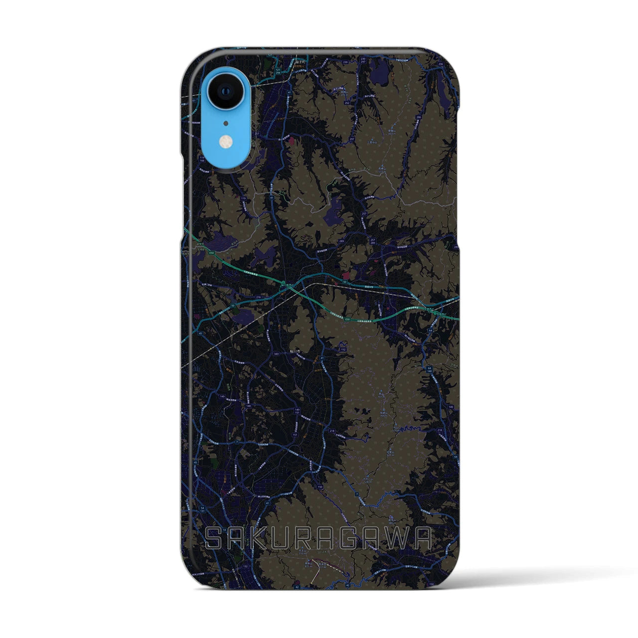 【桜川(茨城県)】地図柄iPhoneケース(バックカバータイプ)