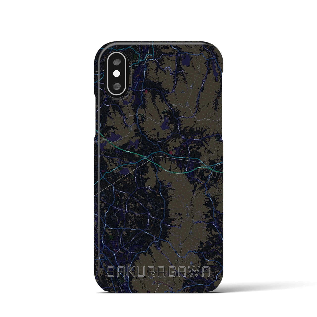 【桜川(茨城県)】地図柄iPhoneケース(バックカバータイプ)