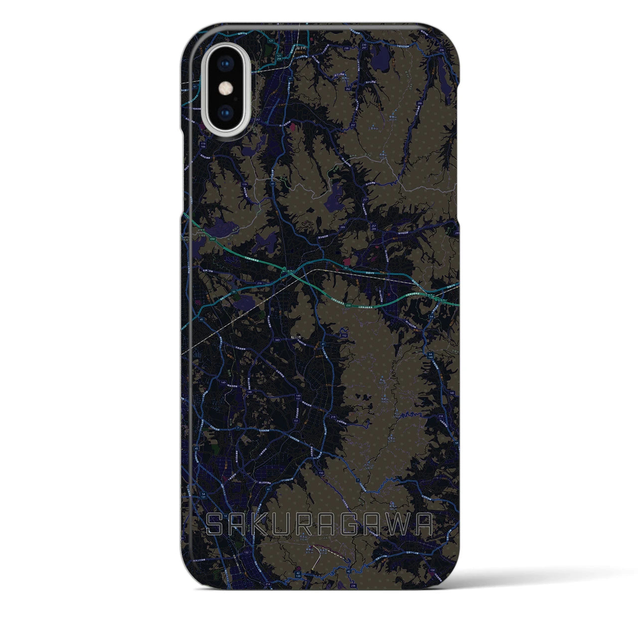 【桜川(茨城県)】地図柄iPhoneケース(バックカバータイプ)